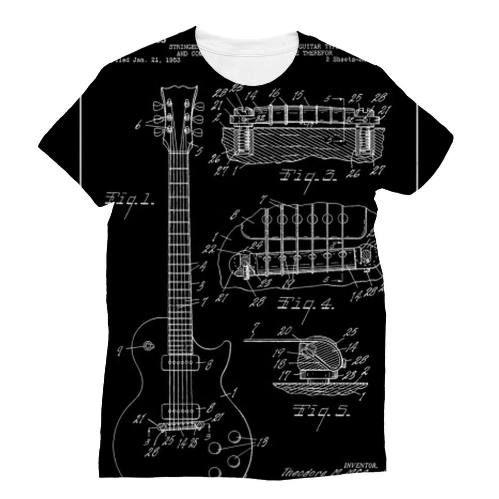 VIRGIN TEEZ Men T-Shirts XS gibson les paul patent Classic Sublimation Women's T-Shirt