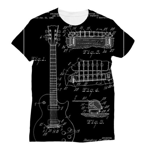 VIRGIN TEEZ Men T-Shirts XS gibson les paul patent Classic Sublimation Women's T-Shirt