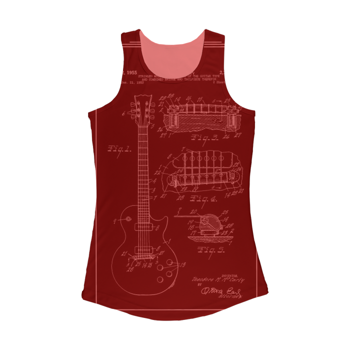 VIRGIN TEEZ Women Tank top Electric Pink / XS gibson les paul patent Women Performance Tank Top