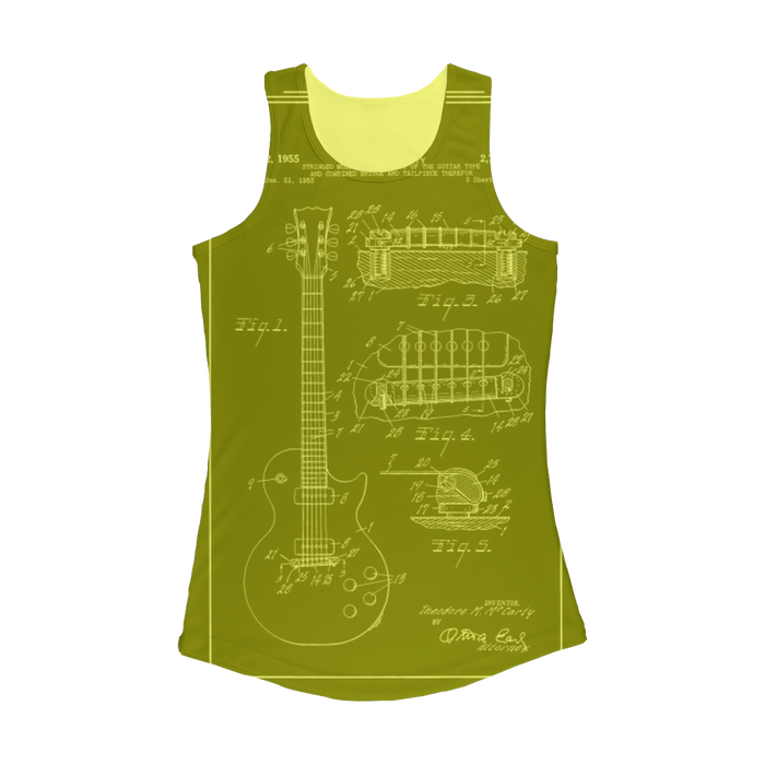 VIRGIN TEEZ Women Tank top Electric Yellow / XS gibson les paul patent Women Performance Tank Top