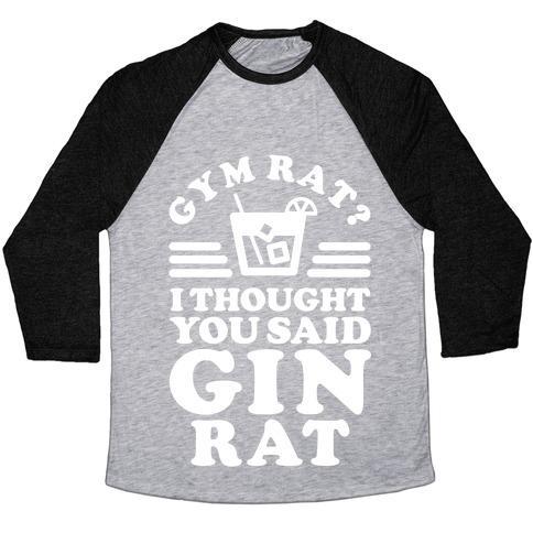 Virgin Teez  Baseball Tee Unisex Tri-Blend Baseball Tee / small / Athletic Gray / Black GIN RAT UNISEX TRI-BLEND BASEBALL TEE