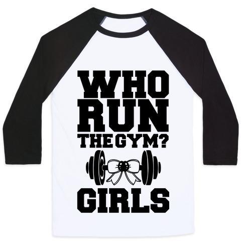 Virgin Teez  Baseball Tee Unisex Classic Baseball Tee / x-small / White/Black GIRLS RUN THE GYM UNISEX CLASSIC BASEBALL TEE