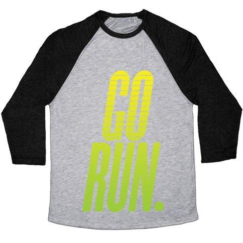 Virgin Teez  Baseball Tee Unisex Tri-Blend Baseball Tee / small / Athletic Gray / Black GO RUN UNISEX TRI-BLEND BASEBALL TEE