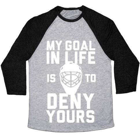 Virgin Teez  Baseball Tee Unisex Tri-Blend Baseball Tee / small / Athletic Gray / Black GOAL STOPPER UNISEX TRI-BLEND BASEBALL TEE
