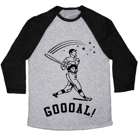 Virgin Teez  Baseball Tee Unisex Tri-Blend Baseball Tee / small / Athletic Gray / Black GOAL UNISEX TRI-BLEND BASEBALL TEE