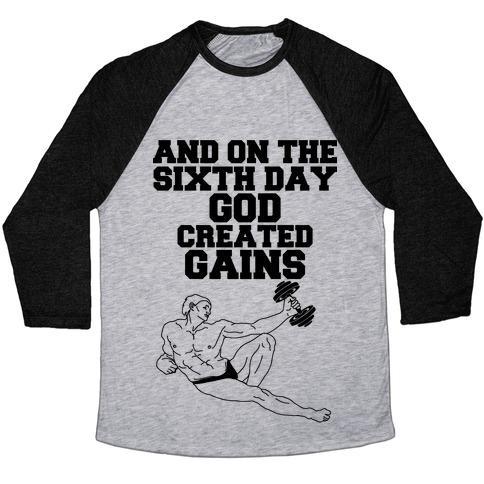 Virgin Teez  Baseball Tee Unisex Tri-Blend Baseball Tee / small / Athletic Gray / Black GODLY GAINS UNISEX TRI-BLEND BASEBALL TEE