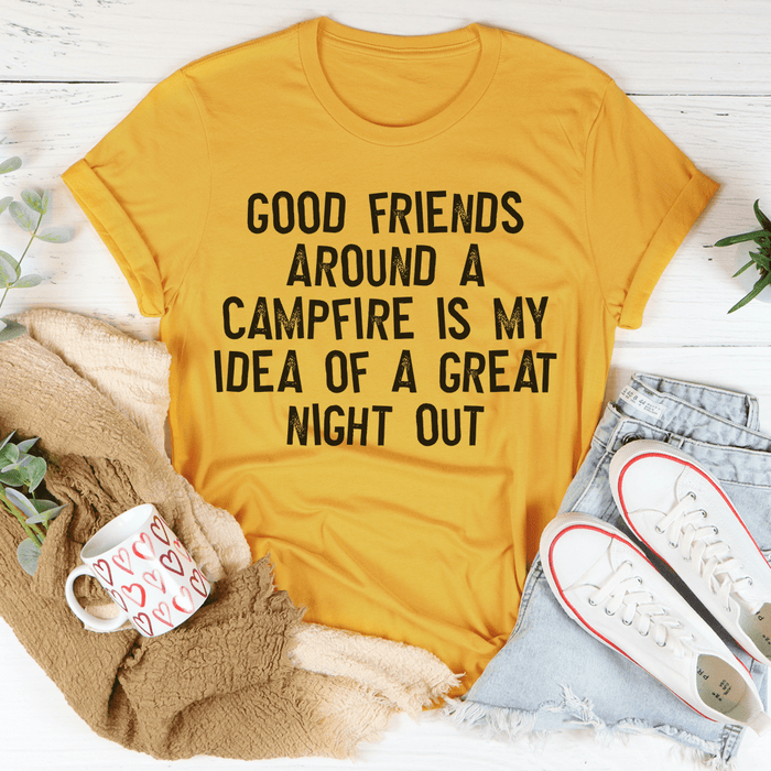 Good Friends Around At Campfire Tee