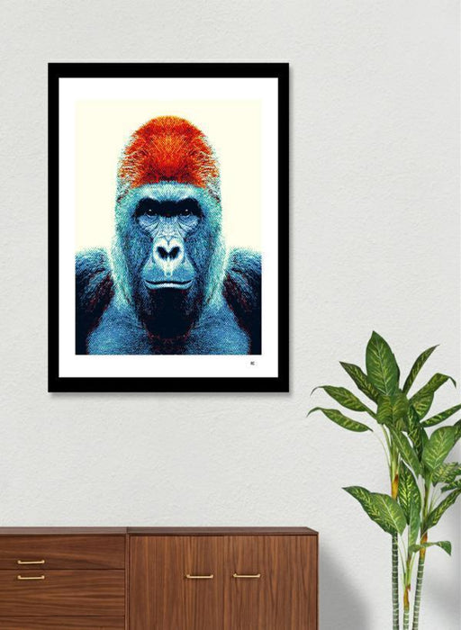LUVD Framed Art Prints Gorilla - Colorful Animals Frame