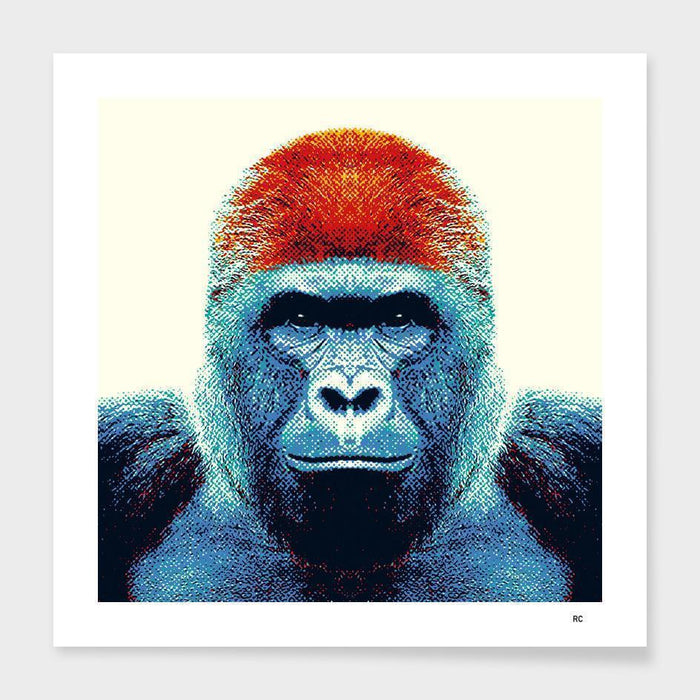 LUVD Framed Art Prints Gorilla - Colorful Animals Frame
