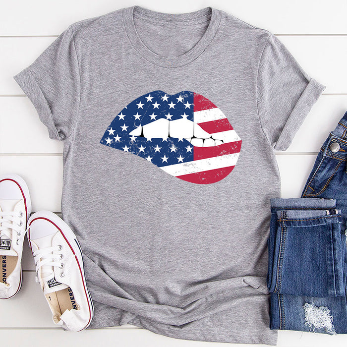 American Flag Lips T-Shirt