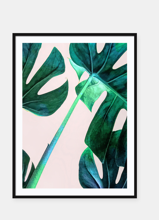 LUVD Framed Art Prints Green Leafs Frame