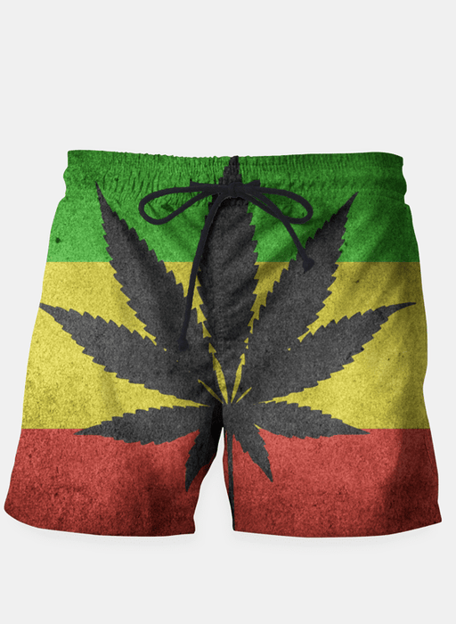 Ayaz Ahmed Shorts Green yellow and red color Cannabis Marijuana flag Shorts