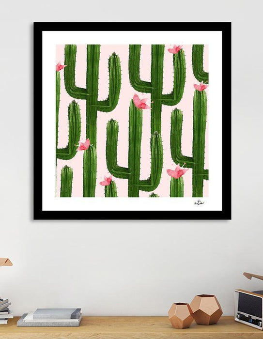 LUVD Framed Art Prints Happy Cacti Frame