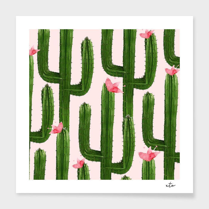 LUVD Framed Art Prints Happy Cacti Frame