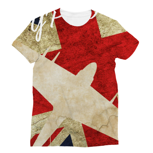 VIRGIN TEEZ Sublimation Women's T-Shirt XS Hawker Typhoon Vintage WW2 Classic Sublimation Women's T-Shirt