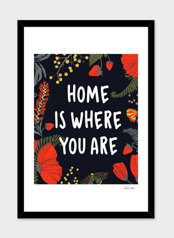 LUVD Framed Art Prints Home is where you are  Frame