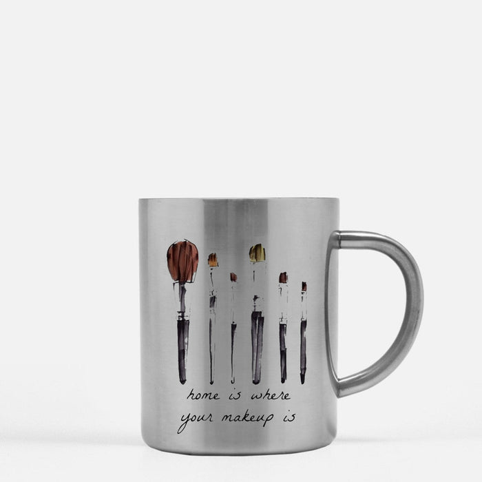Home Is Where Your Makeup Is Gold & Silver Mug