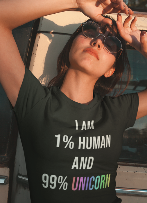 Virgin Teez Women T-Shirt I am 99% unicorn Women T-shirt