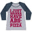 Virgin Teez  Baseball Tee Women's Tri-Blend Baseball Tee / small / Athletic Gray / Navy I JUST WANT ABS-OLUTELY ALL THE PIZZA WOMEN'S TRI-BLEND BASEBALL TEE