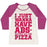 Virgin Teez  Baseball Tee Women's Tri-Blend Baseball Tee / small / Oatmeal / Berry I JUST WANT ABS-OLUTELY ALL THE PIZZA WOMEN'S TRI-BLEND BASEBALL TEE