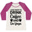 Virgin Teez  Baseball Tee Women's Tri-Blend Baseball Tee / small / Oatmeal / Berry I JUST WANT TO DRINK COFFEE AND DO YOGA WOMEN'S TRI-BLEND BASEBALL TEE