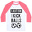 Virgin Teez  Baseball Tee Unisex Classic Baseball Tee / x-small / White/Neon Pink I KICK BALLS UNISEX CLASSIC BASEBALL TEE