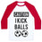 Virgin Teez  Baseball Tee Unisex Classic Baseball Tee / x-small / White/Red I KICK BALLS UNISEX CLASSIC BASEBALL TEE