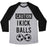 Virgin Teez  Baseball Tee Unisex Tri-Blend Baseball Tee / small / Athletic Gray / Black I KICK BALLS UNISEX TRI-BLEND BASEBALL TEE
