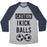 Virgin Teez  Baseball Tee Unisex Tri-Blend Baseball Tee / small / Athletic Gray / Navy I KICK BALLS UNISEX TRI-BLEND BASEBALL TEE