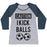 Virgin Teez  Baseball Tee Women's Tri-Blend Baseball Tee / small / Athletic Gray / Navy I KICK BALLS WOMEN'S TRI-BLEND BASEBALL TEE
