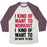 Virgin Teez  Baseball Tee Unisex Tri-Blend Baseball Tee / small / Oatmeal / Maroon I KIND OF WANT TO WORKOUT, I KIND OF WANT TO GO BACK TO BED UNISEX TRI-BLEND BASEBALL TEE