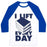 Virgin Teez  Baseball Tee Unisex Classic Baseball Tee / x-small / White/Blue I LIFT (BOOKS) EVERY DAY UNISEX CLASSIC BASEBALL TEE