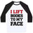 Virgin Teez  Baseball Tee Unisex Classic Baseball Tee / x-small / White/Black I LIFT BOOKS TO MY FACE UNISEX CLASSIC BASEBALL TEE