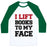 Virgin Teez  Baseball Tee Unisex Classic Baseball Tee / x-small / White/Dark Green I LIFT BOOKS TO MY FACE UNISEX CLASSIC BASEBALL TEE