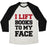 Virgin Teez  Baseball Tee Unisex Tri-Blend Baseball Tee / small / Oatmeal / Black I LIFT BOOKS TO MY FACE UNISEX TRI-BLEND BASEBALL TEE