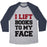 Virgin Teez  Baseball Tee Unisex Tri-Blend Baseball Tee / small / Athletic Gray / Navy I LIFT BOOKS TO MY FACE UNISEX TRI-BLEND BASEBALL TEE