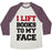 Virgin Teez  Baseball Tee Unisex Tri-Blend Baseball Tee / small / Oatmeal / Maroon I LIFT BOOKS TO MY FACE UNISEX TRI-BLEND BASEBALL TEE