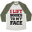 Virgin Teez  Baseball Tee Unisex Tri-Blend Baseball Tee / small / Oatmeal / Moss I LIFT BOOKS TO MY FACE UNISEX TRI-BLEND BASEBALL TEE