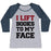 Virgin Teez  Baseball Tee Women's Tri-Blend Baseball Tee / small / Athletic Gray / Navy I LIFT BOOKS TO MY FACE WOMEN'S TRI-BLEND BASEBALL TEE
