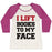 Virgin Teez  Baseball Tee Women's Tri-Blend Baseball Tee / small / Oatmeal / Berry I LIFT BOOKS TO MY FACE WOMEN'S TRI-BLEND BASEBALL TEE