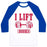 Virgin Teez  Baseball Tee Unisex Classic Baseball Tee / x-small / White/Blue I LIFT BOOKS UNISEX CLASSIC BASEBALL TEE