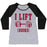 Virgin Teez  Baseball Tee Women's Tri-Blend Baseball Tee / small / Athletic Gray / Black I LIFT BOOKS WOMEN'S TRI-BLEND BASEBALL TEE