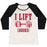 Virgin Teez  Baseball Tee Women's Tri-Blend Baseball Tee / small / Oatmeal / Black I LIFT BOOKS WOMEN'S TRI-BLEND BASEBALL TEE