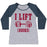 Virgin Teez  Baseball Tee Women's Tri-Blend Baseball Tee / small / Athletic Gray / Navy I LIFT BOOKS WOMEN'S TRI-BLEND BASEBALL TEE