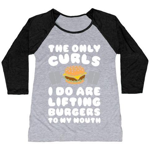 Virgin Teez  Baseball Tee Women's Tri-Blend Baseball Tee / small / Athletic Gray / Black I LIFT BURGERS WOMEN'S TRI-BLEND BASEBALL TEE