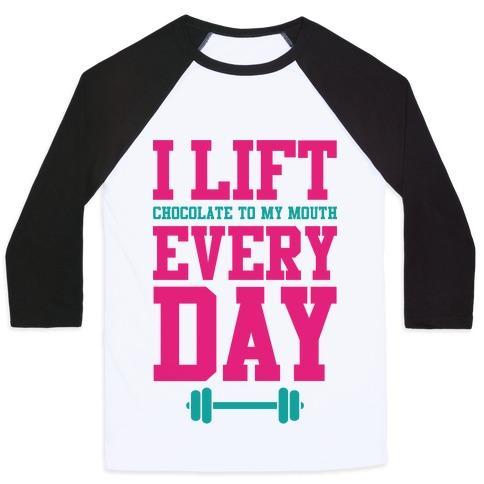 Virgin Teez  Baseball Tee Unisex Classic Baseball Tee / x-small / White/Black I LIFT EVERY DAY UNISEX CLASSIC BASEBALL TEE