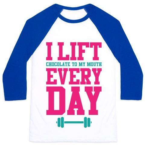 Virgin Teez  Baseball Tee Unisex Classic Baseball Tee / x-small / White/Blue I LIFT EVERY DAY UNISEX CLASSIC BASEBALL TEE