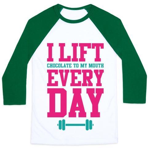 Virgin Teez  Baseball Tee Unisex Classic Baseball Tee / x-small / White/Dark Green I LIFT EVERY DAY UNISEX CLASSIC BASEBALL TEE