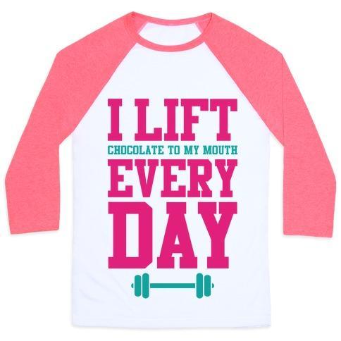 Virgin Teez  Baseball Tee Unisex Classic Baseball Tee / x-small / White/Neon Pink I LIFT EVERY DAY UNISEX CLASSIC BASEBALL TEE