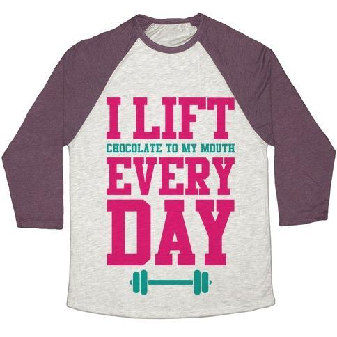 Virgin Teez  Baseball Tee Unisex Tri-Blend Baseball Tee / small / Oatmeal / Maroon I LIFT EVERY DAY UNISEX TRI-BLEND BASEBALL TEE